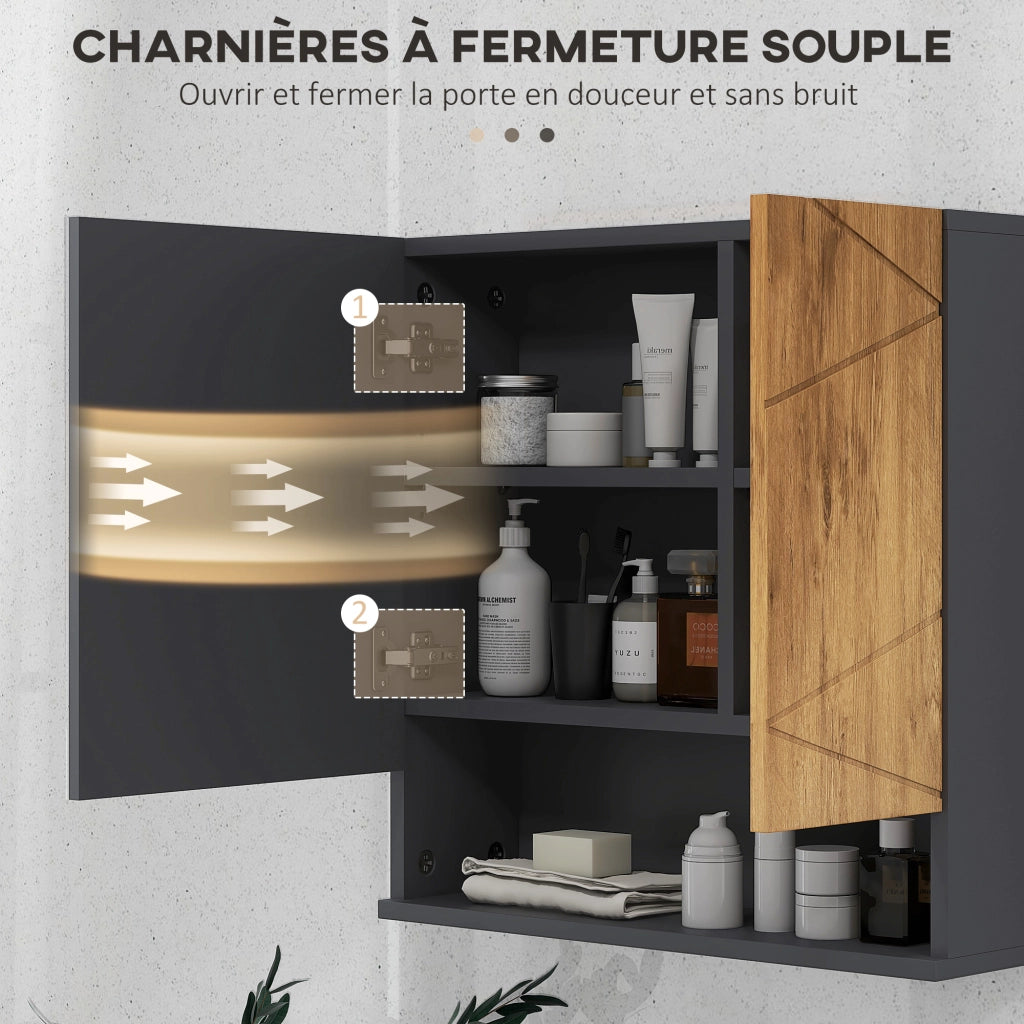 Armadietto da bagno specchio ¨C Minimal ¨C 55x17x55 cm grigio scuro