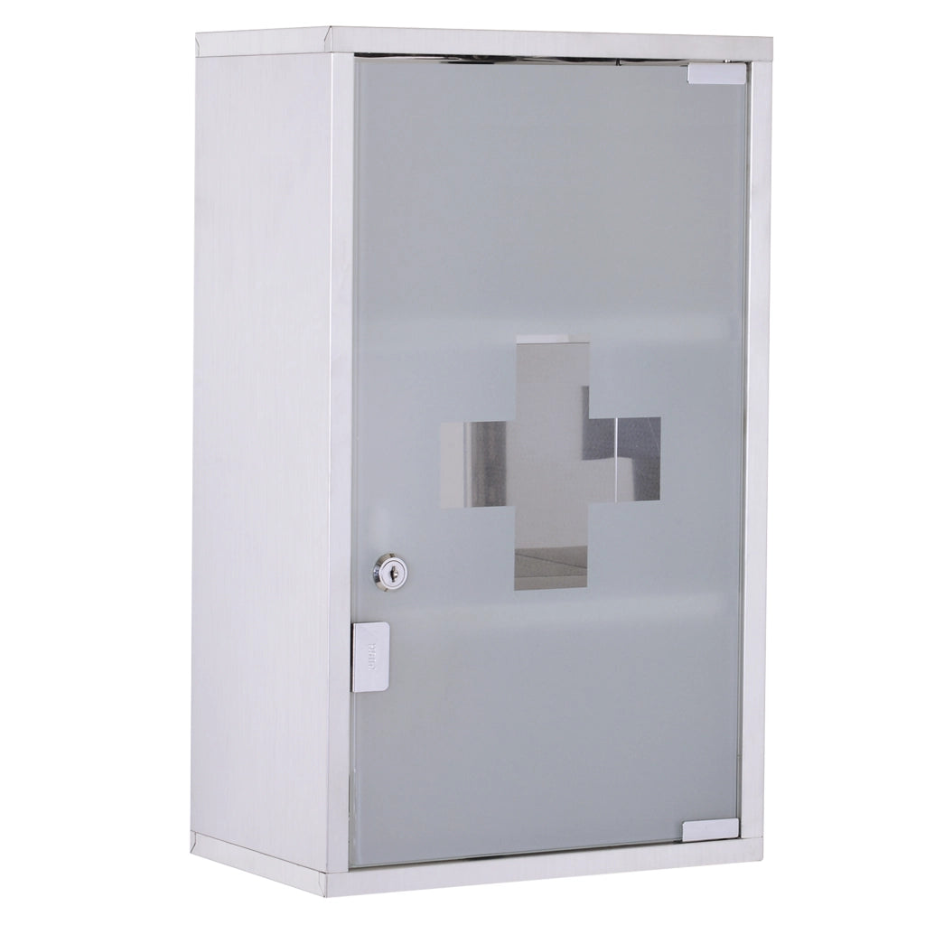 Armadietto medicinali bagno ¨C Xylo ¨C acciaio inox con serratura 50x30x18cm