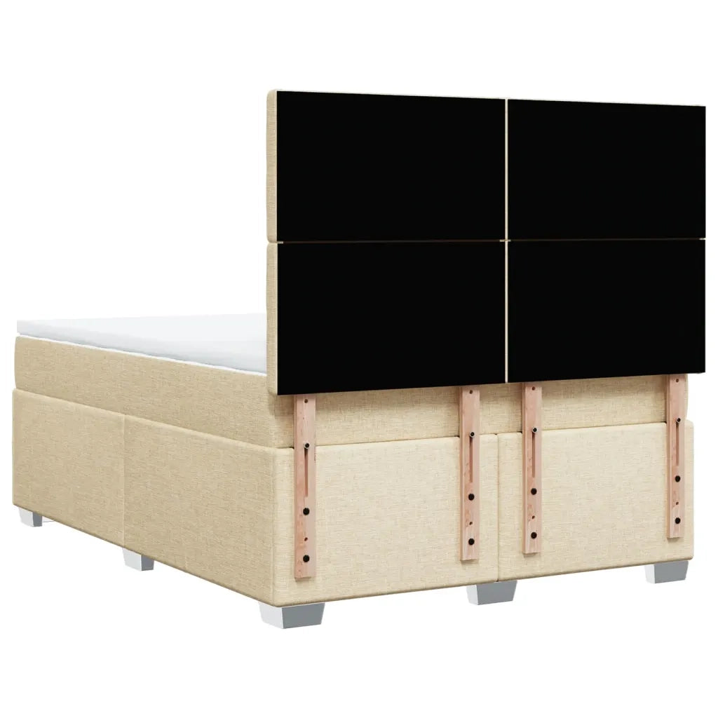 Giroletto a Molle con Materasso Crema 160x200 cm in Tessuto 3290558