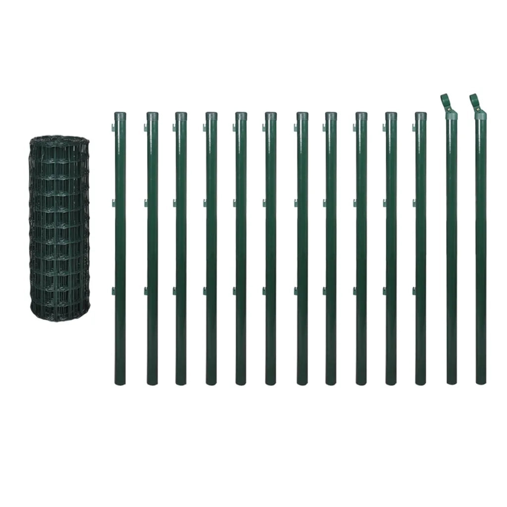 Recinzione Euro in Acciaio 25x1,2 m Verde 142400