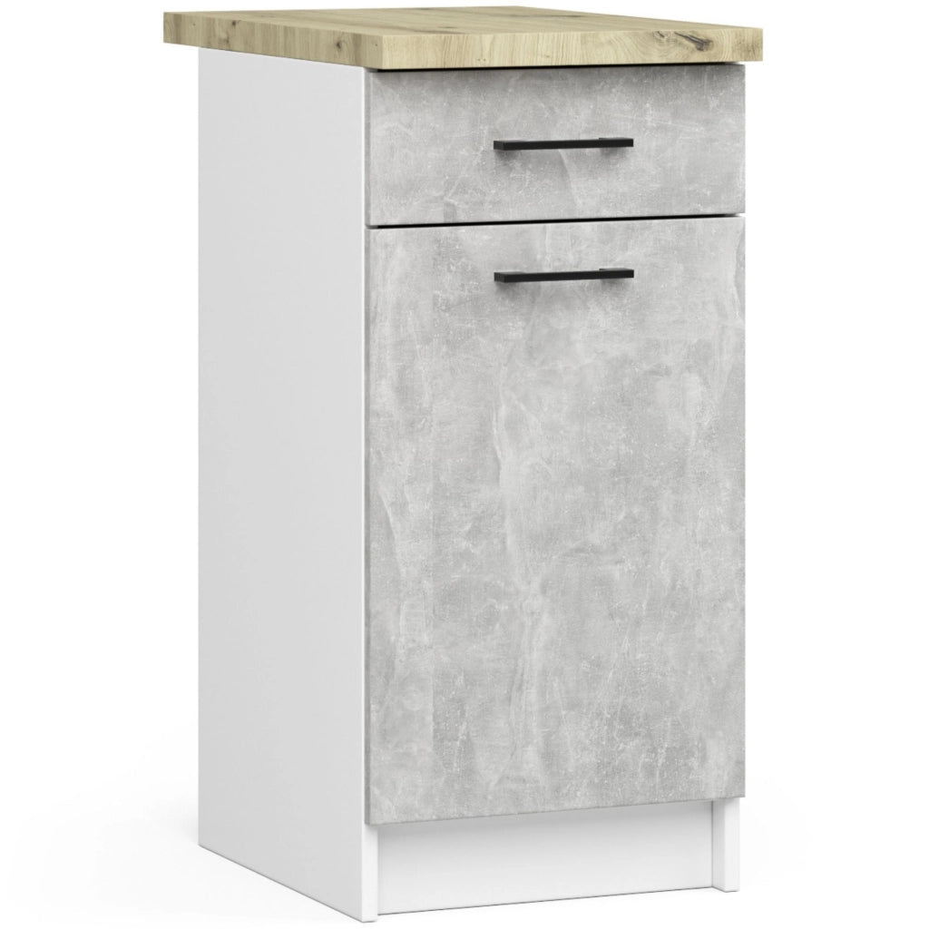 AKORD Set di Mobili da Cucina OLIWIA 180 cm Cemento 180 cm 7 porte 1 cassetto 180x46x203 cm