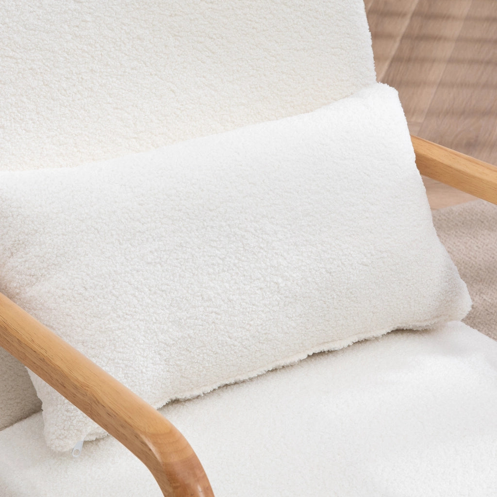 Poltrona relax ¨C zephmum ¨C velluto crema con struttura legno
