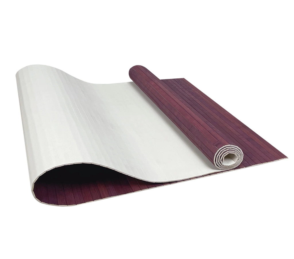 Tappeto Passatoia In Vero Bamboo Tappeto Cucina Ingresso In Legno Antiscivolo Aderente Lavabile E Antimacchia Tagliabile  - Viola - 50x250 cm