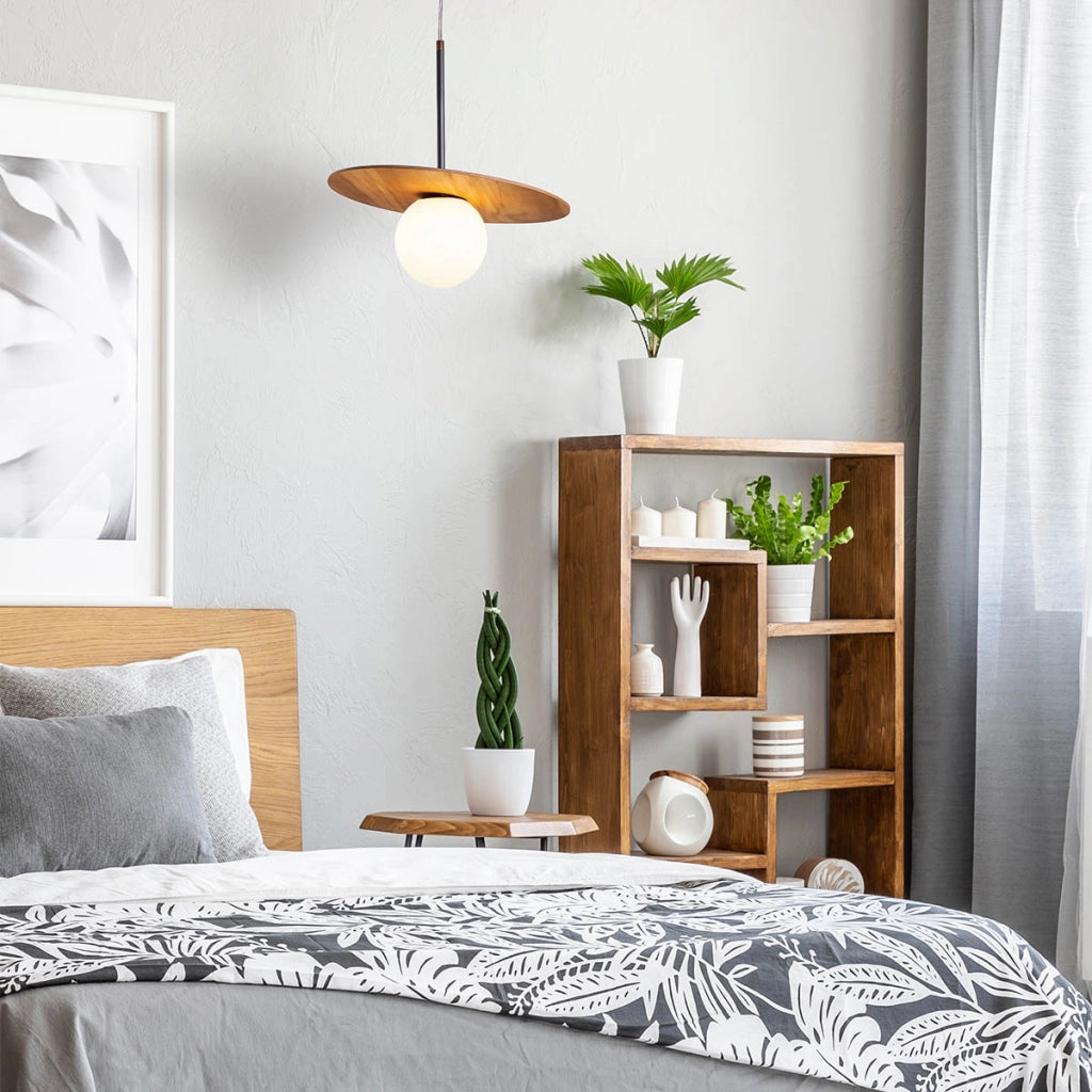 Lampada a sospensione Orbit teak Ø40 E27 Quintiesse