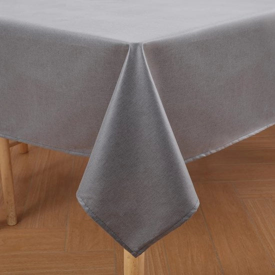 Tavolo con tovaglia in lino look impermeabile Lotus Effect 140 x 140 cm Tovaglia per tavolo in lino Tovaglia per tavolo impermeabile Tovaglia per tavolo Tovaglia in lino con protezione contro macchie, Grigio scuro