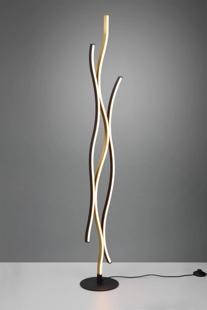 Lampada da terra LED Trio Blaze oro 28W CCT dimmer