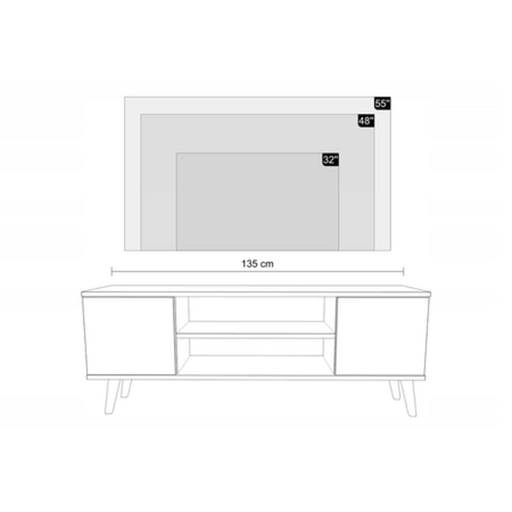 Mobile Porta TV Focus 135 in Rovere Artisan e Bianco