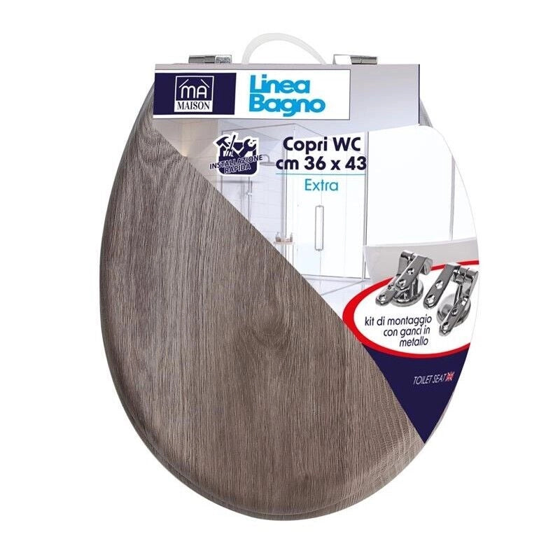 MAURY'S COPRI WC EFFETTO LEGNO IN ARDESIA 36X43 CM