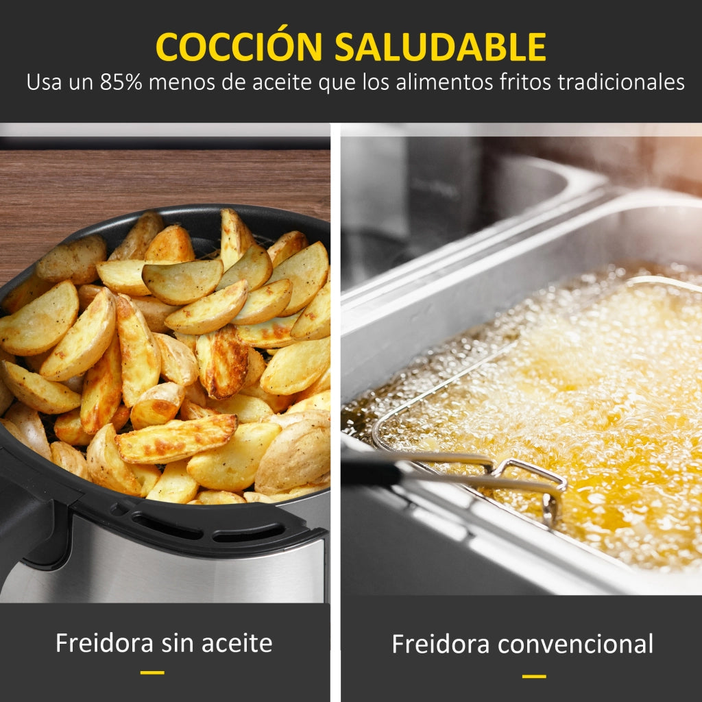Friggitrice ad Aria 6,5L 1700W con 8 Programmi e Cestello ¨C Minimal ¨C 36,5x29x33,8 cm Nero