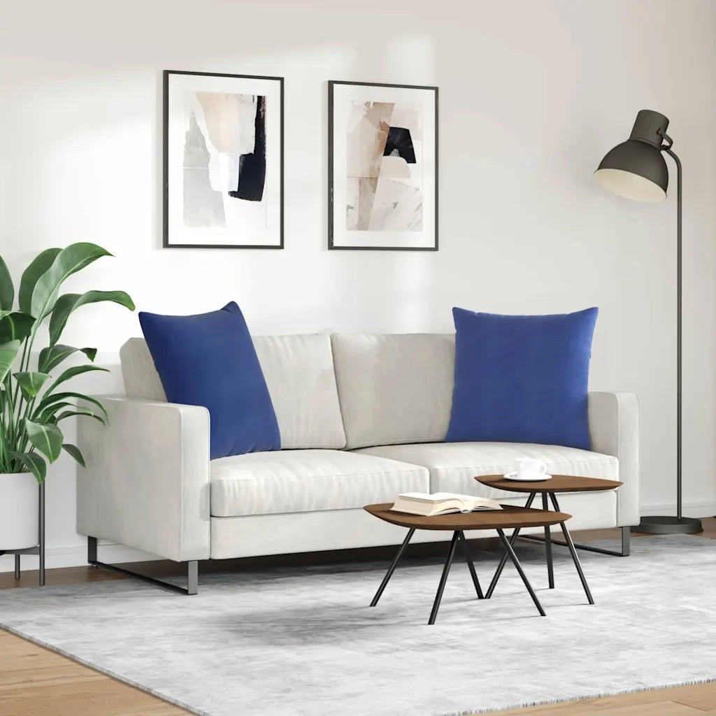 Cuscini da Divano 2 pcs Blu Polizia 80 x 80 cm Tessuto in Cords 42014068