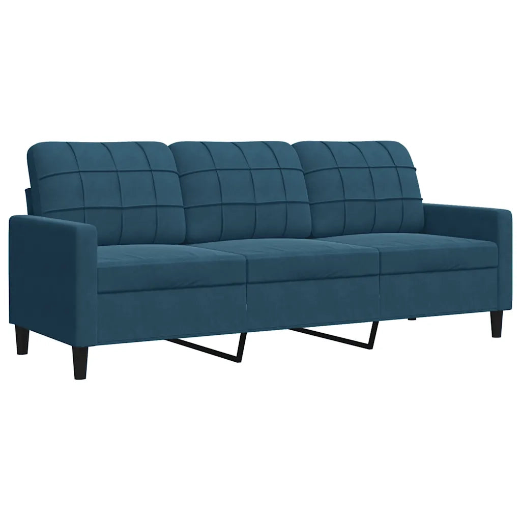 Set di Divani 3 pz con Cuscini Blu in Velluto 3278410