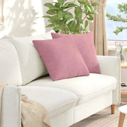 Cuscini da Divano 2 pz-Set di 2 Cuscini per Sofa Rosa 50 x 50 cm Tessuto in Cords