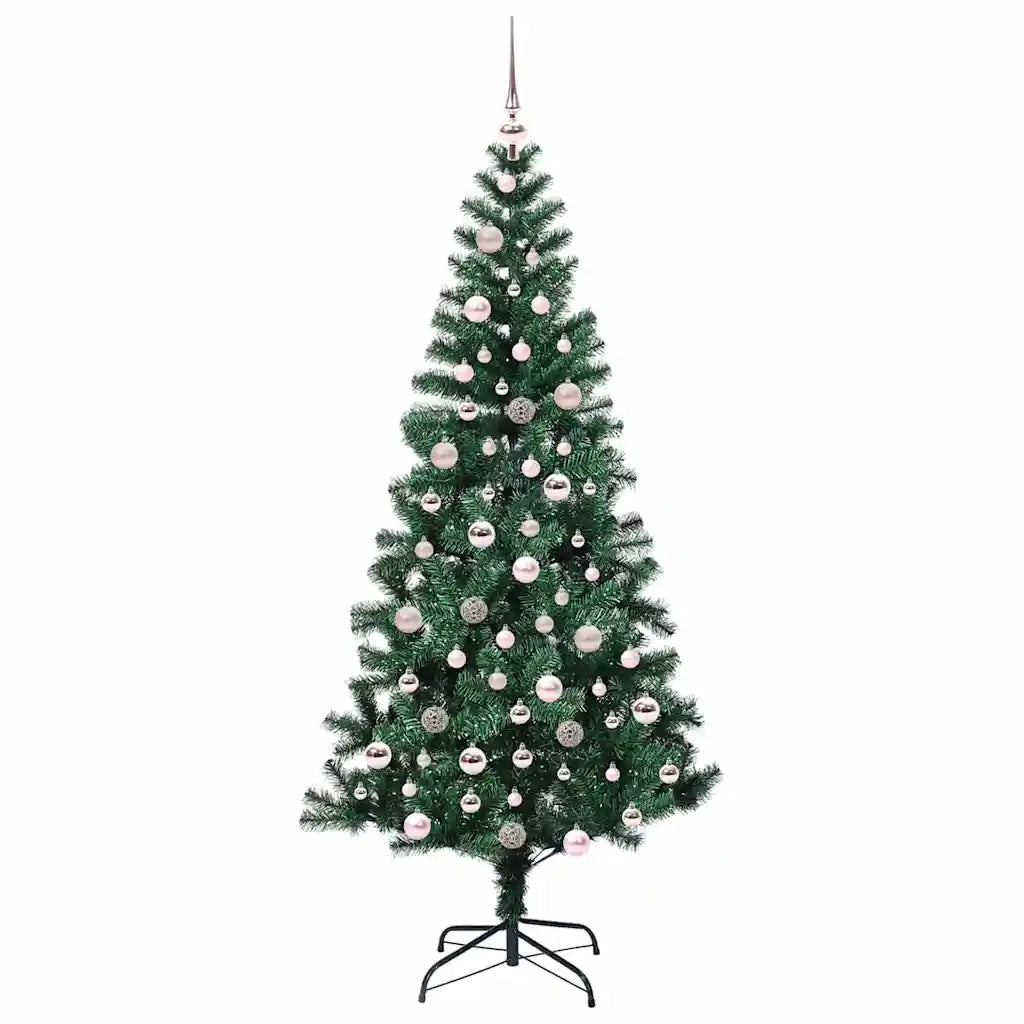 Albero di Natale artificiale con luci integrate Verde 210 cm 3396777
