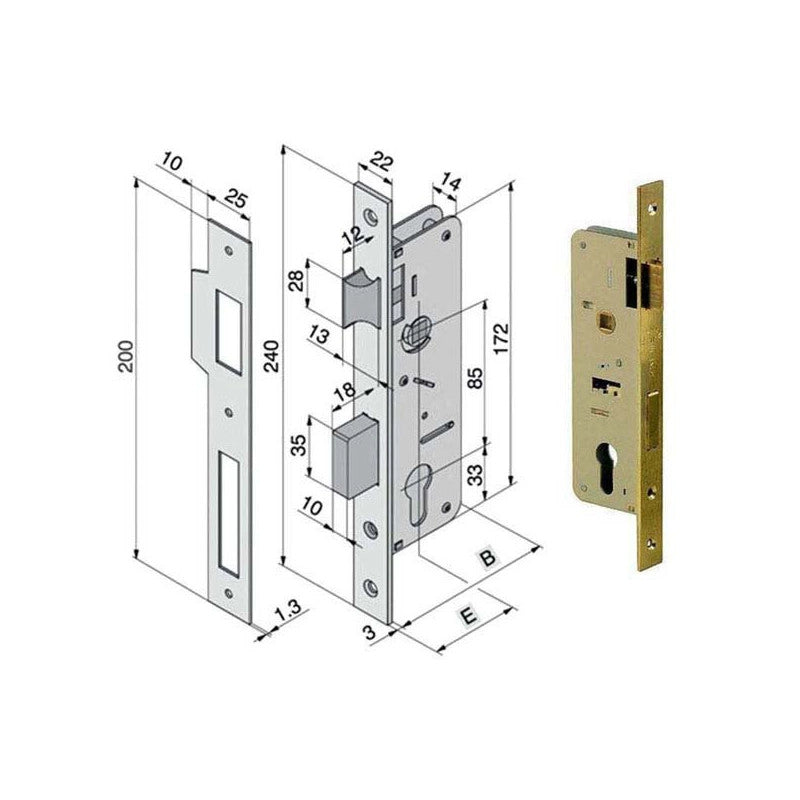Serratura Inf.Legno 015.25.00.0 Welka