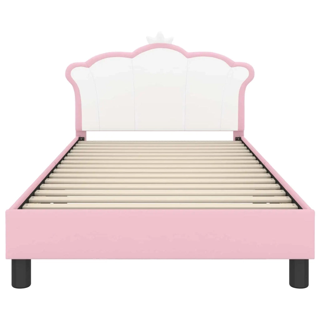 Struttura letto bambini con testata Rosa 90 x 190 cm PU
