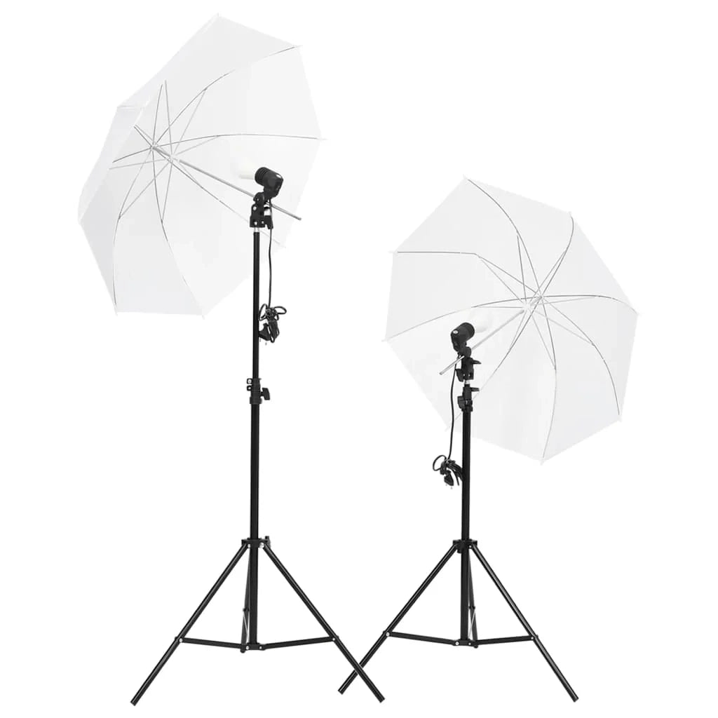 Kit per studio fotografico con illuminazione e fondale nero 02_0042422