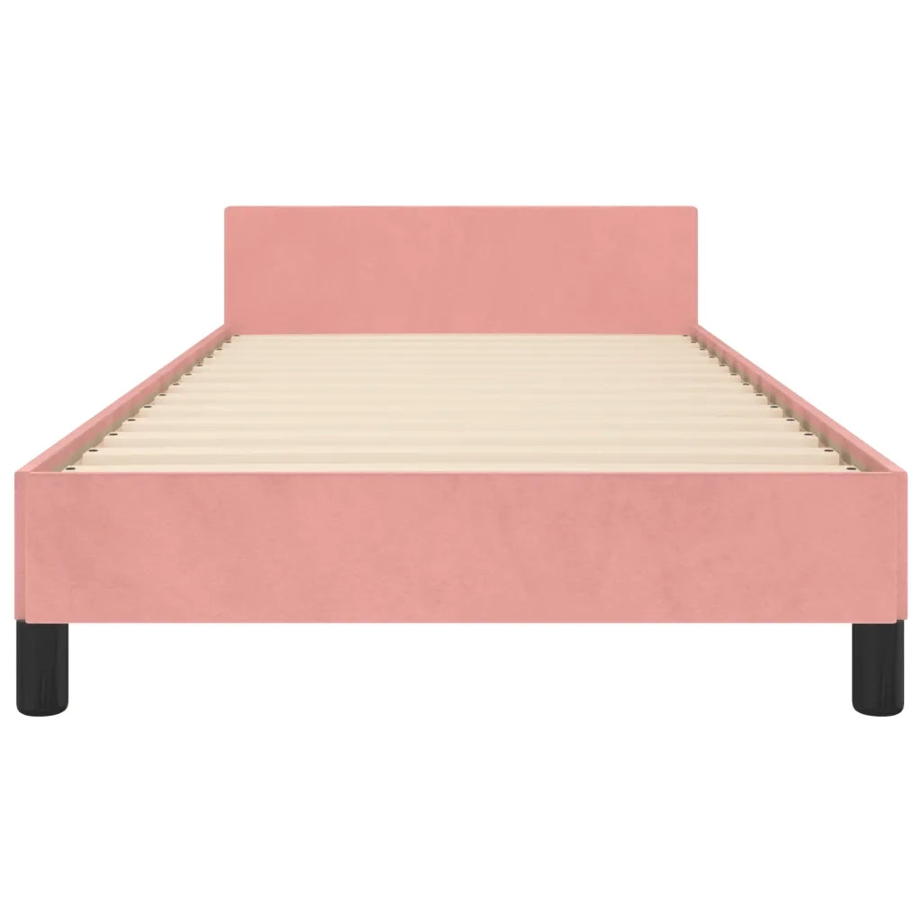 Giroletto con Testiera Rosa 90x200 cm in Velluto 3125799