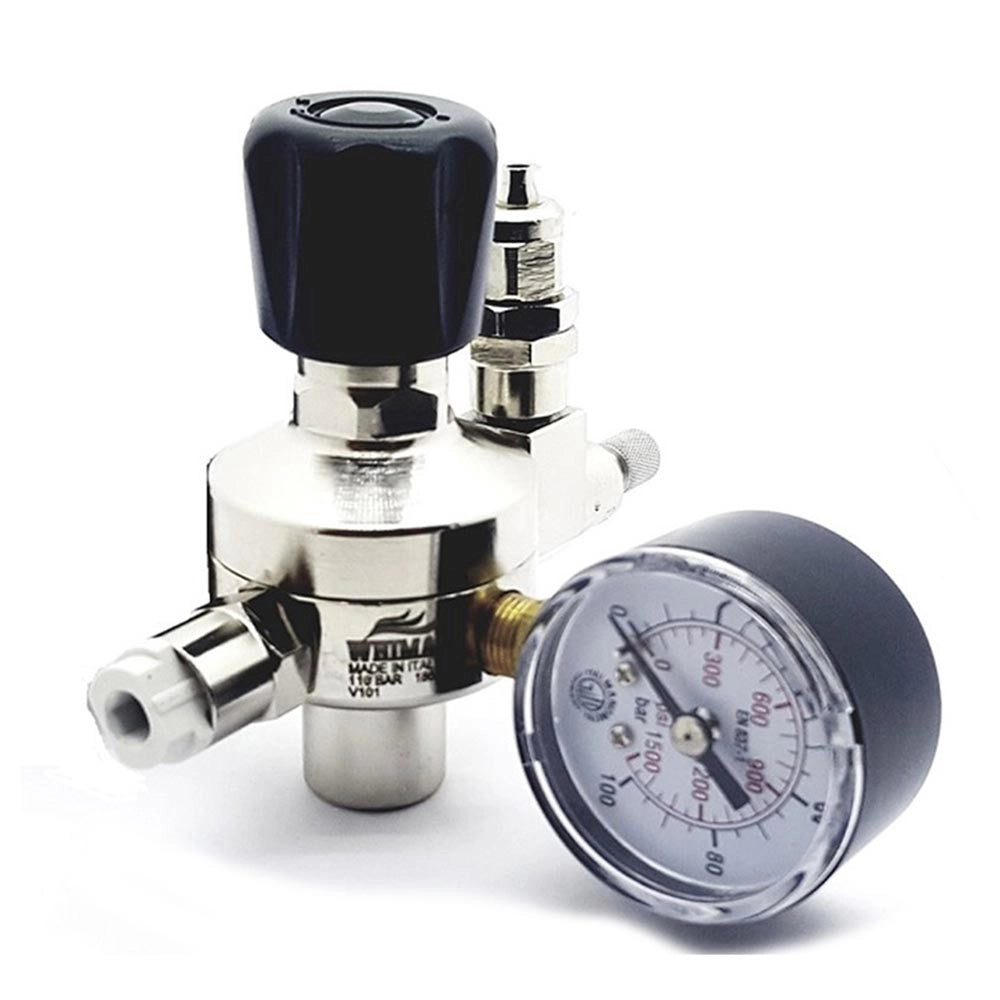 Whimar Primus mod. V101 con manometro di alta pressione - riduttore di pressione per bombole CO2 usa e getta passo 10x1