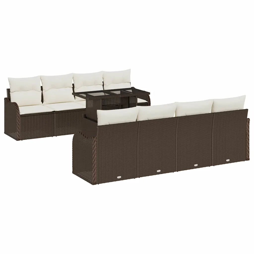 Set Divano da Giardino con cuscino 7 pcs Marrone polyrattan 3348424