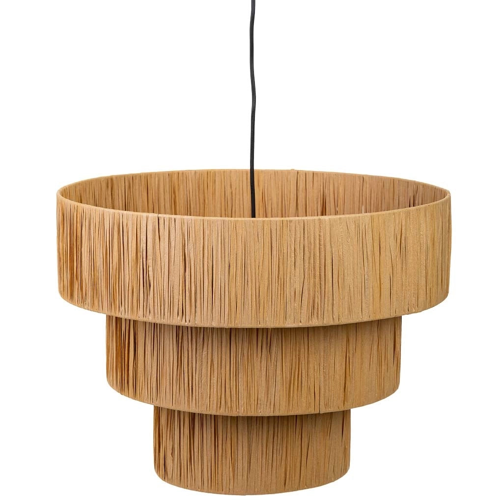 Lampada soffitto rafia e metallo marrone 51x51x37h cm