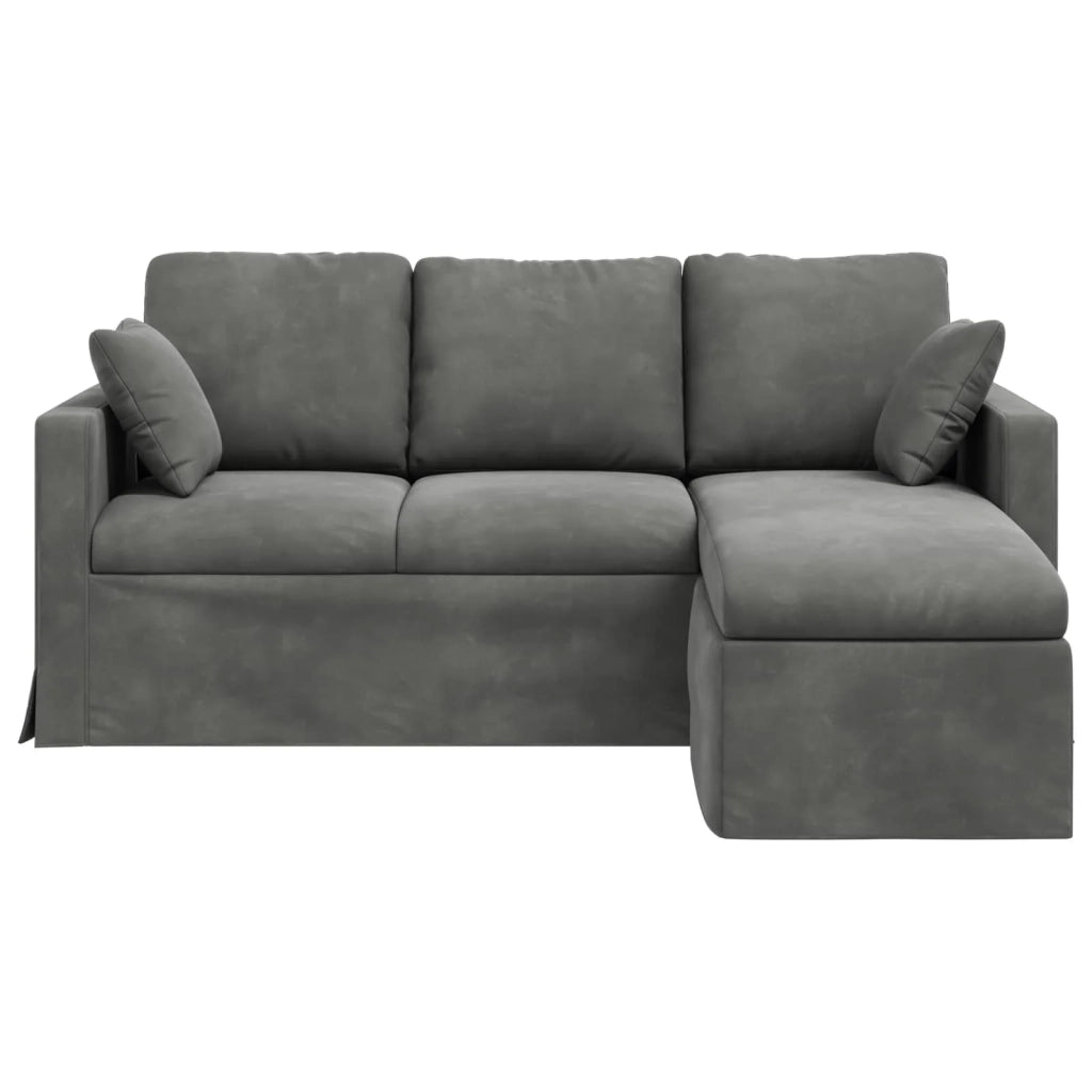 Divano Grigio scuro 178 x 134 x 80 cm Velluto 42024450