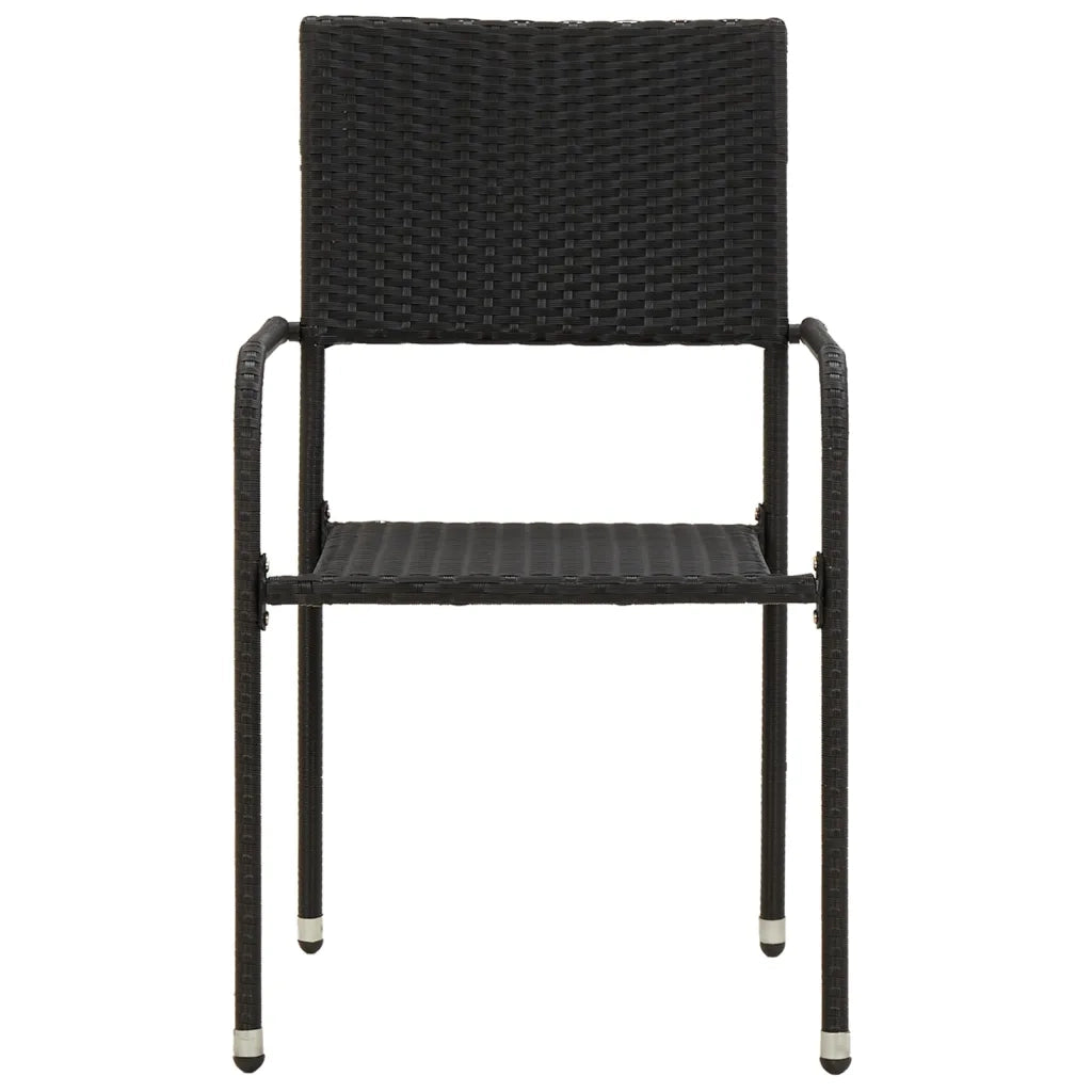 Set da Pranzo per Esterni 5 pz in Polyrattan Nero 3120096