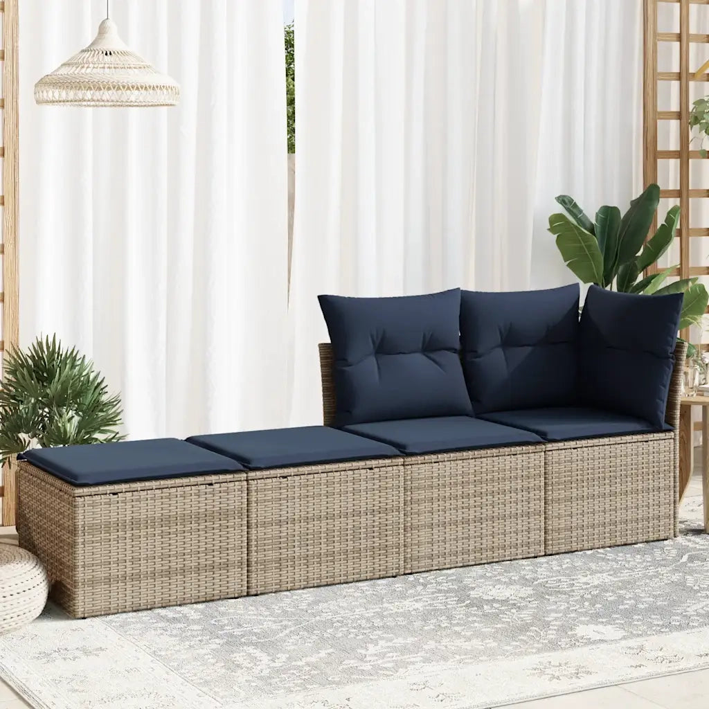 Set Divano Giardino 2 pz con Cuscini Grigio Polyrattan Acacia 3328684
