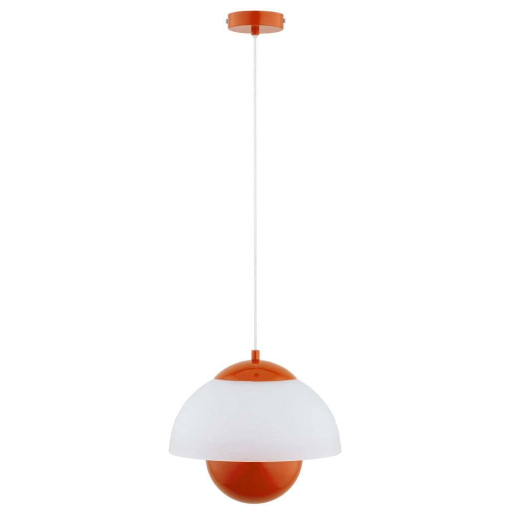 Lampada a sospensione minimal arancio/bianco Setna E27 15W Alfa