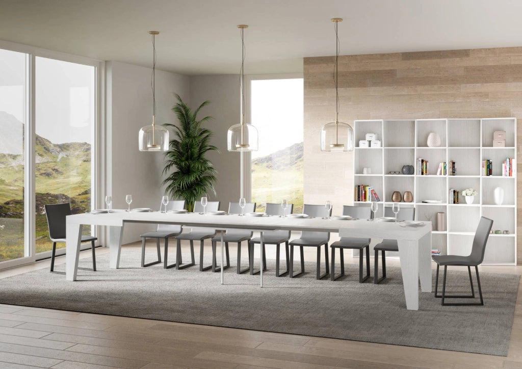 Tavolo Allungabile 120/380x90 cm Naxy Bianco Frassino