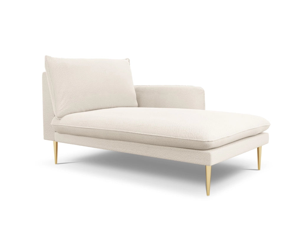 Cosmopolitan Design - Chaise longue destra "Vienna" in bouclé beige 