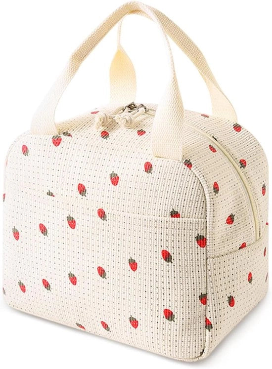 Tas per picnic e ufficio impermeabile e isolante per uomo e donna, riutilizzabile, mini-tasca per studenti in beige.