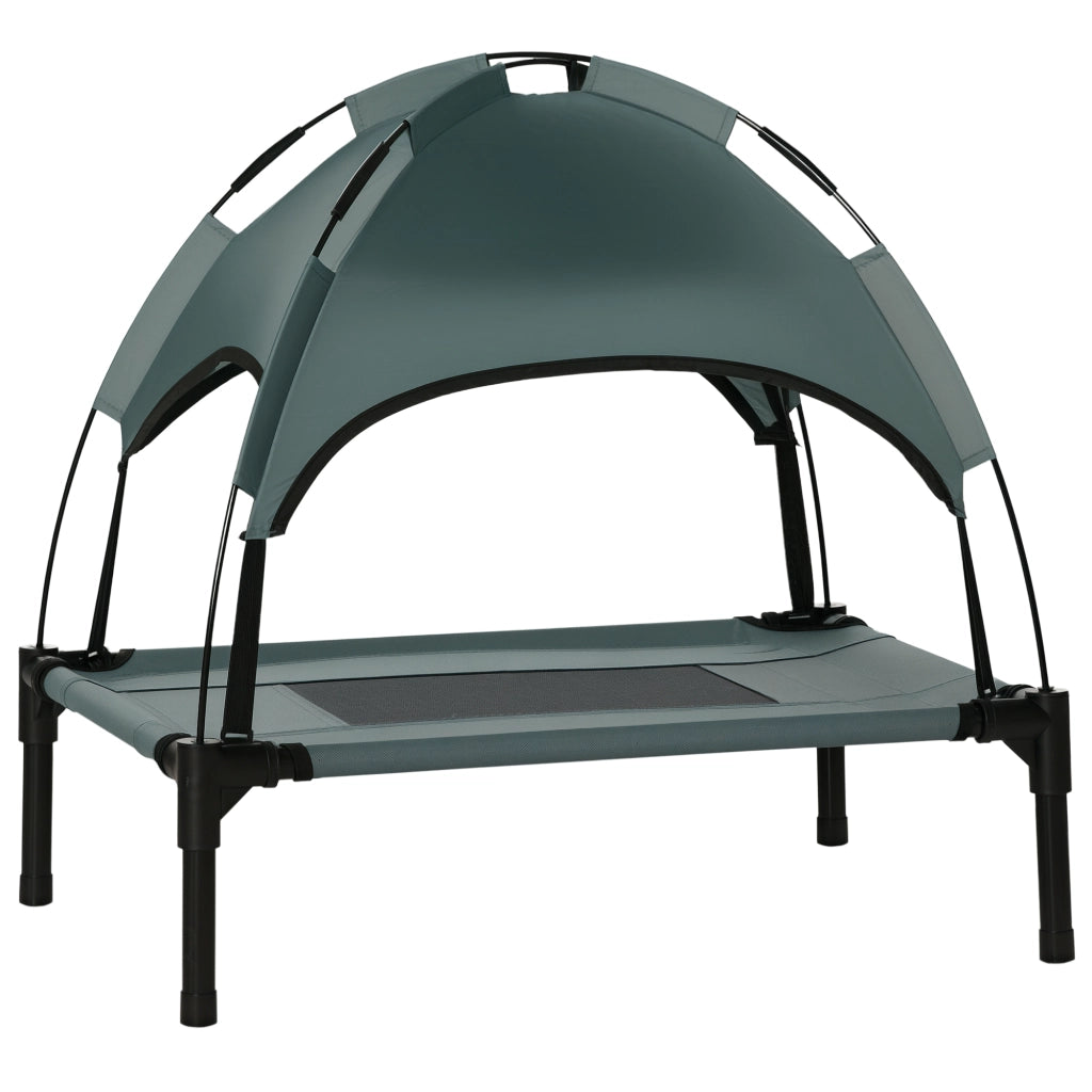 Cuccia per Cani Letto Elevato con Baldacchino ¨C zephmum ¨C Grigio 61x46x62 cm
