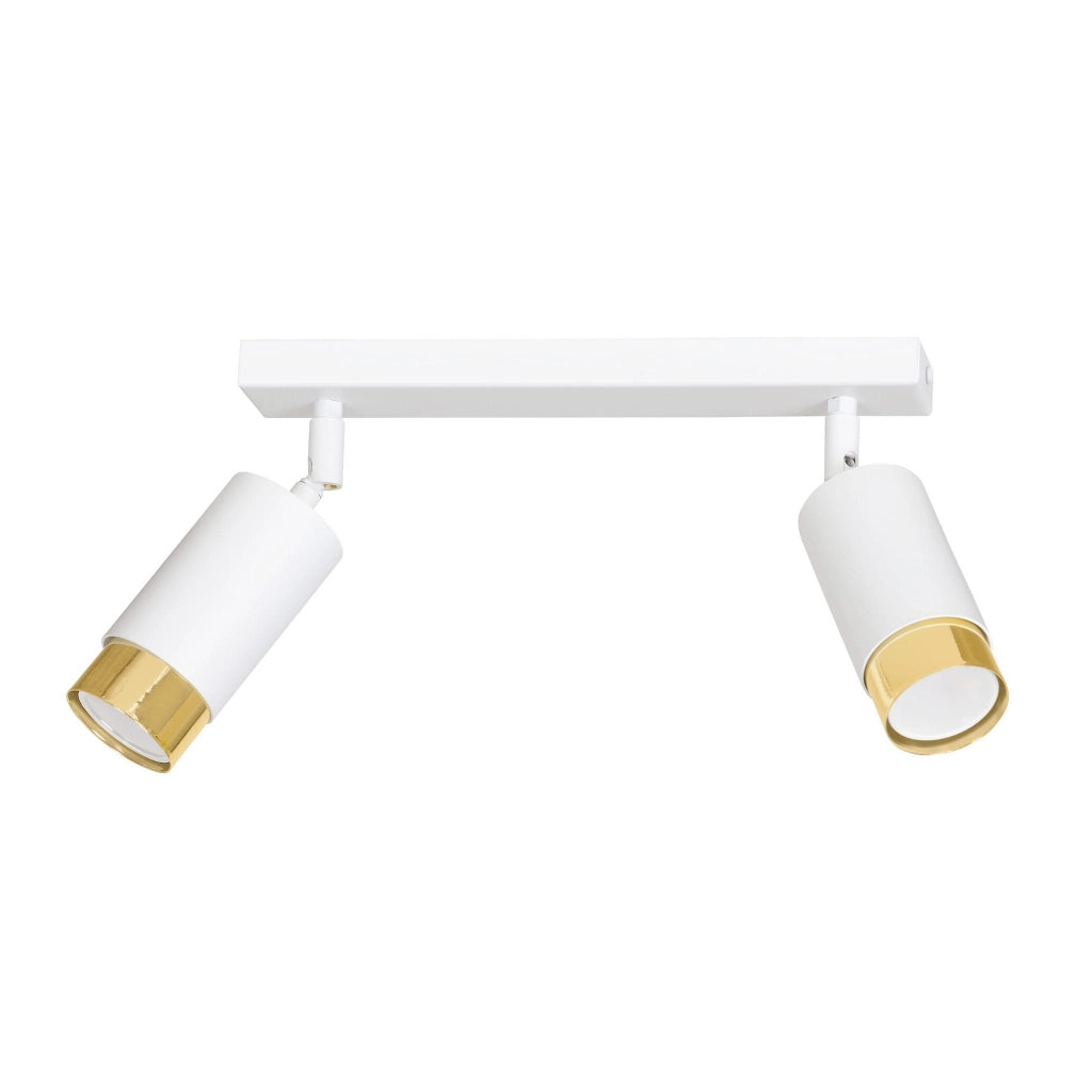 Plafoniera Emibig HIRO 2 luci GU10 bianco oro orientabile