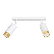 Plafoniera Emibig HIRO 2 luci GU10 bianco oro orientabile