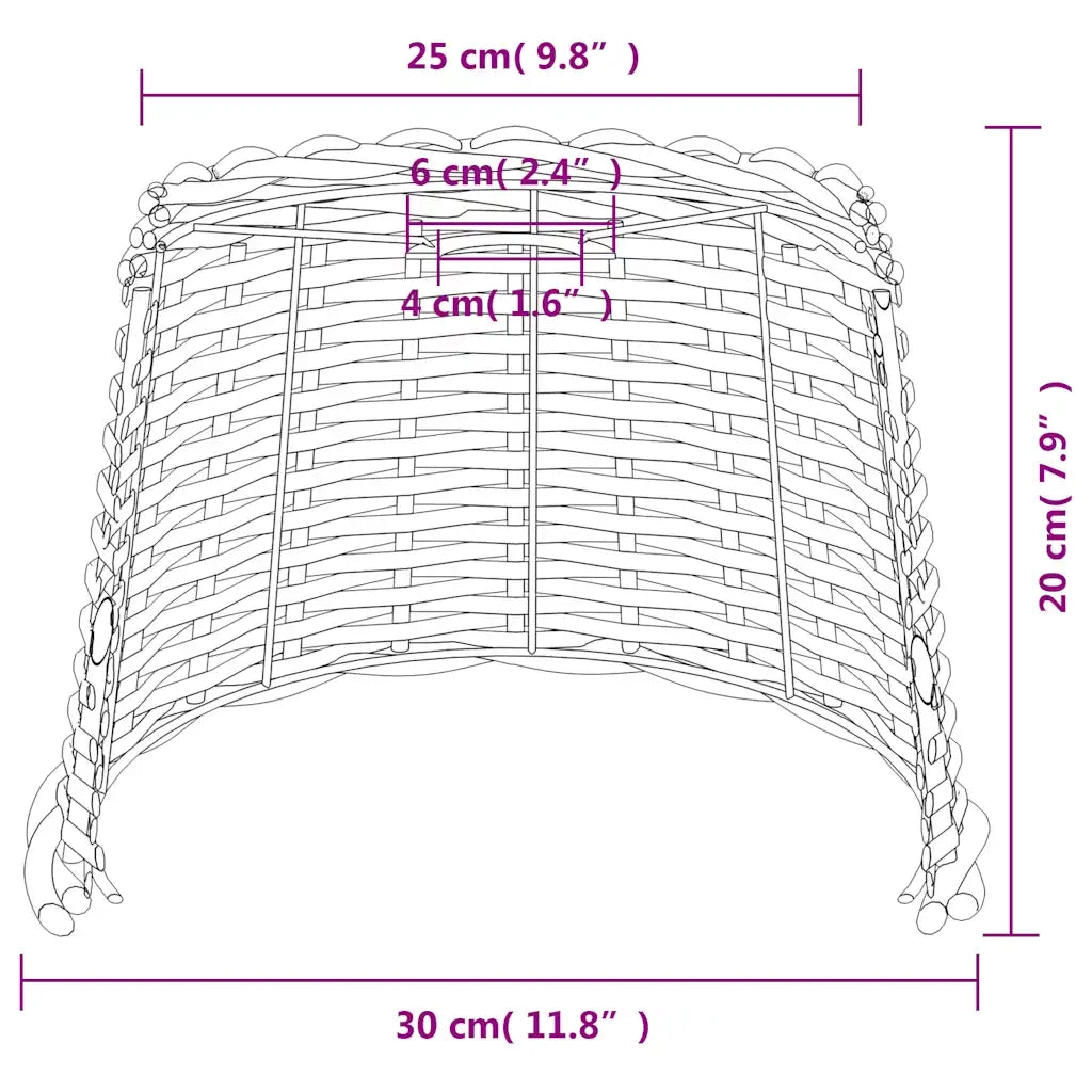 Paralume da Soffitto Marrone ?30x20 cm in Vimini CFW4514989