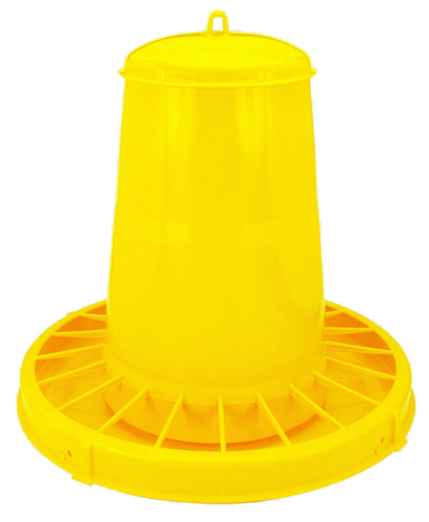 MANGIATOIA TRAMOGGIA PER POLLI CON ANTISPRECO Ø cm. 39x37 h  lt. 10,5 (kg. 7)