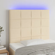 Testiera a LED Crema 100x5x118/128 cm in Tessuto 3122419