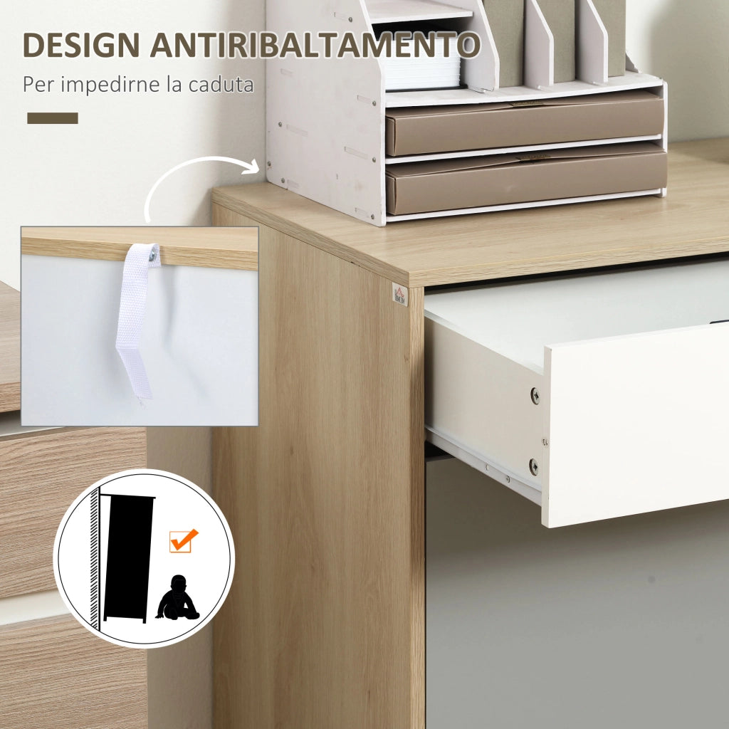 Armadio Battente con Cassetti ¨C zephmum ¨C Multicolore 100x40x79.5cm