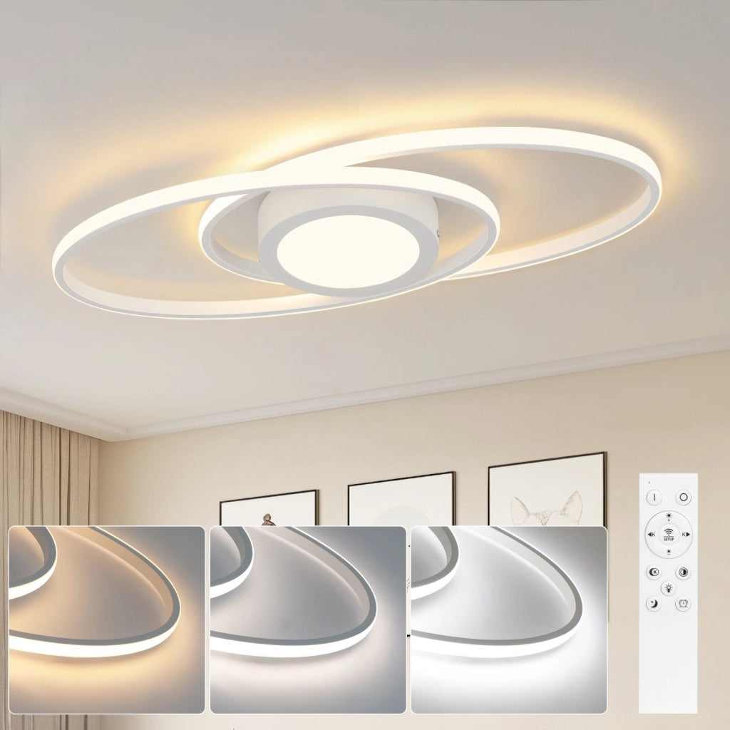 ZMH Lampada da soffitto plafoniera LED moderna dimmerabile 48W telecomando per corridoio