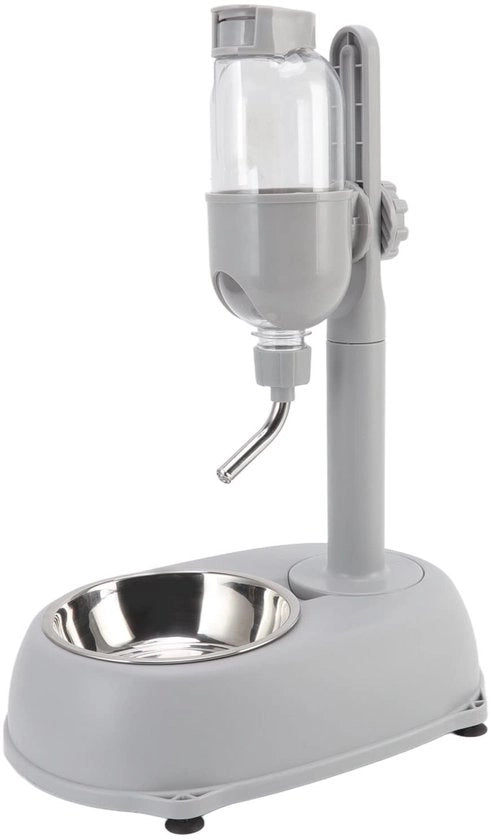 Dispensatore di acqua per animali in piedi - Altezza regolabile - Rifornimento automatico - Cuscino antiscivolo - Materiale ecocompatibile - 29 cm x 19,5 cm x 39 cm