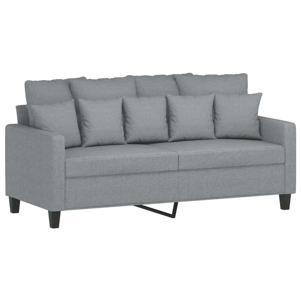 Set di Divani 2 pz con Cuscini Grigio Chiaro in Tessuto 3201648