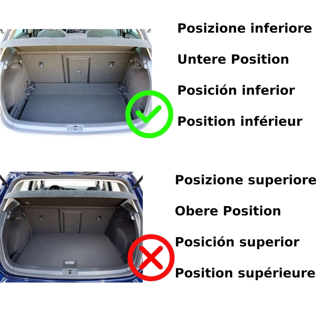 108B-834154 - Tappeto gomma baule - Seat Mii dal 2012- , Skoda Citigo dal 2011- , Volkswagen Up dal 2012- , Posizione Ba