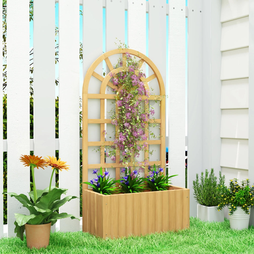 Fioriera in Legno con Griglia e Drenaggio per Piante ¨C Minimal ¨C 60x30x120 cm