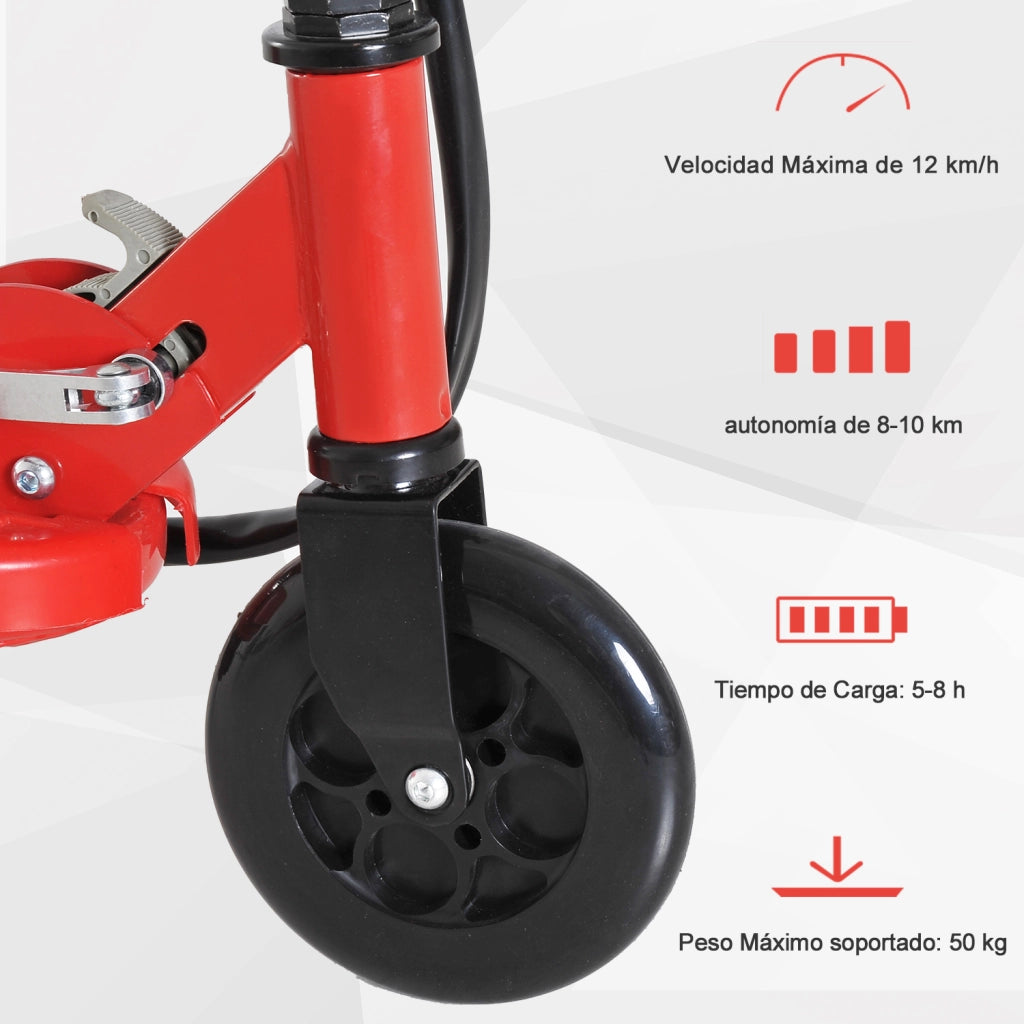 Scooter Elettrico Pieghevole per Bambini ¨C Minimal ¨C Rosso 74x36x69-91 cm
