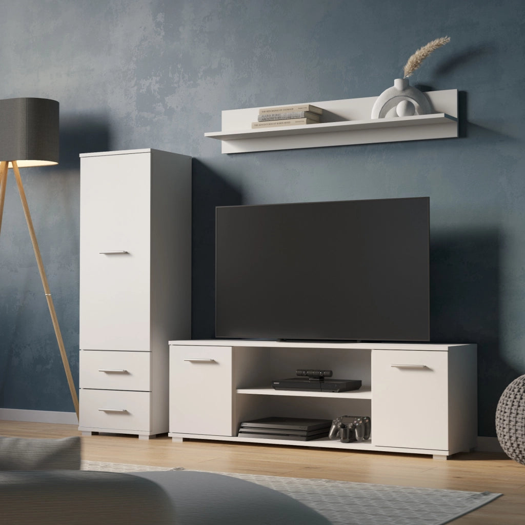 Armadio FAUSKE - 2 Cassetti - Bianco - Larghezza 40 cm, Altezza 130 cm, Profondit? 36 cm