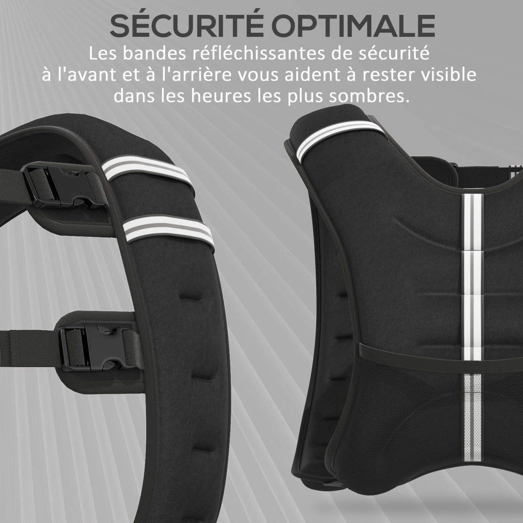Gilet Zavorrato 8kg ¨C Xylo ¨C Uomo Donna con Tasche Tessuto Oxford Nero