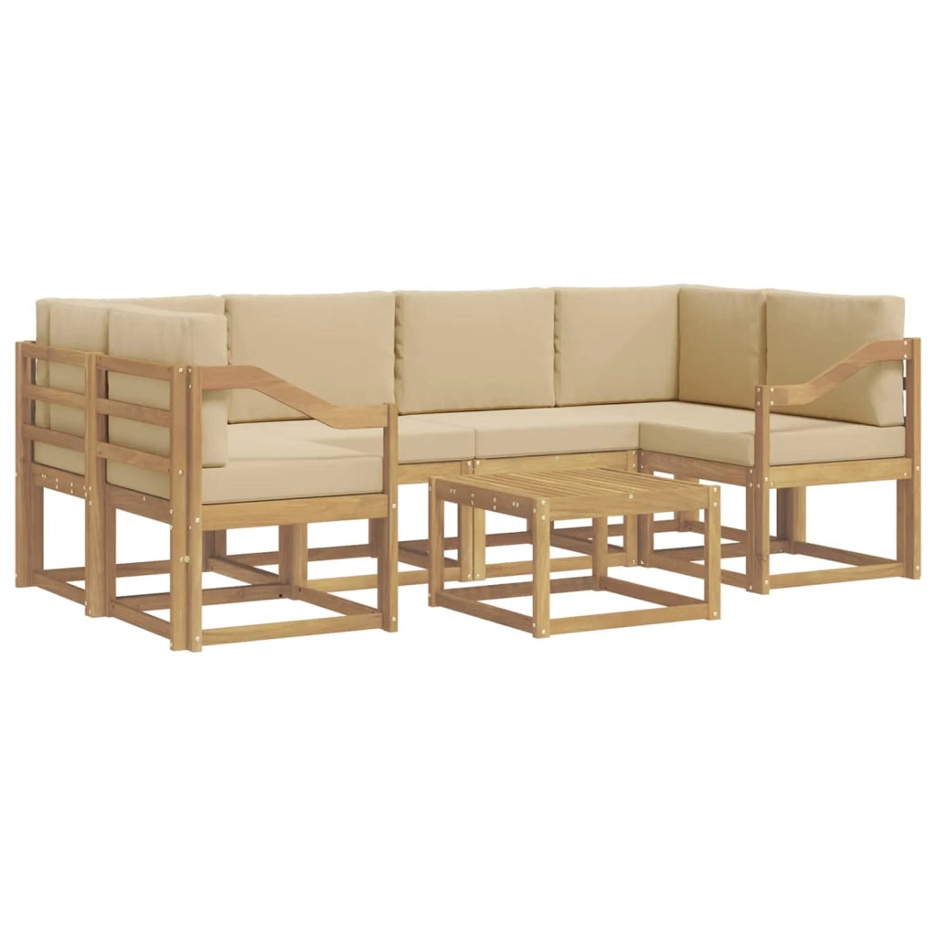 Set di divani da esterno 7 pz Bianco e Beige 3387332