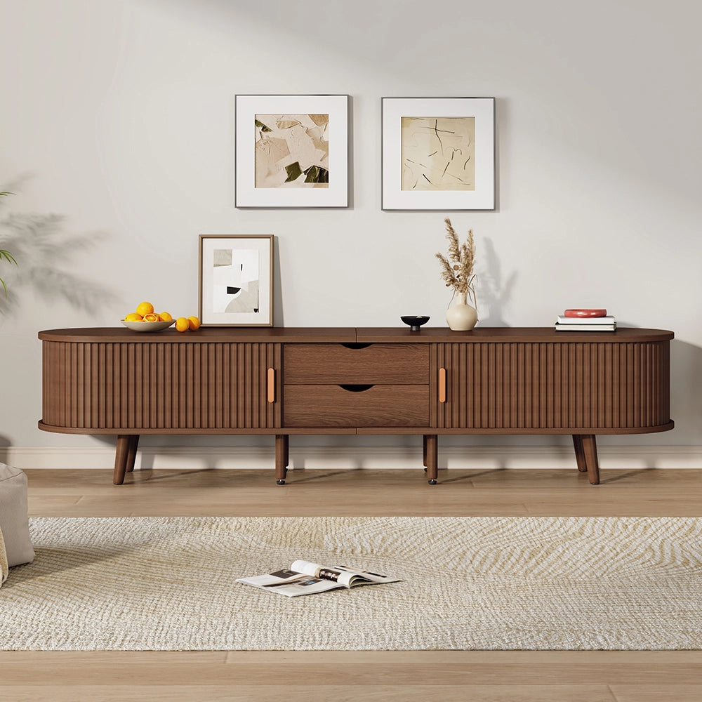 Mobile TV con tavolino - Xylo - 2 pezzi noyer MDF 100x45cm