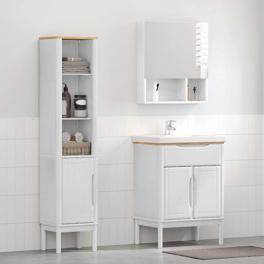 Set di mobili per il bagno con lo scaffale FLORO 2 pcs Bianco