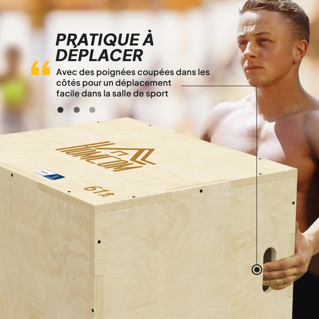 Box Jump Pliometrico 3 in 1 ¨C Xylo ¨C 61x51x76cm Legno